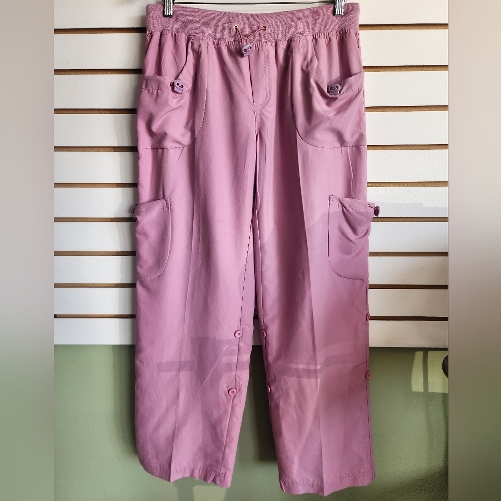Connection 18 Dusty Rose Pink Wide Leg Cargo Pants